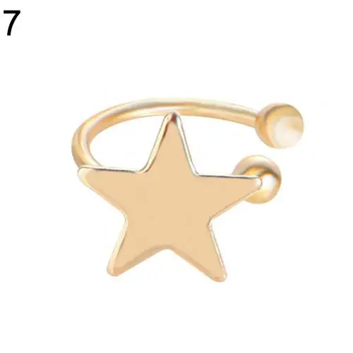 Golden Star 1 шт., корейские женские модные серьги в форме сердца, звезды, геометрические треугольные серьги, длинные серьги, клипсы для женщин, эффектные ювелирные изделия для девушек - Окраска металла: Golden Star