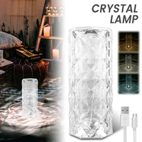 crystal table lamp diamond acrylic led desk lamps touch rose shadow table light atmosphere night light christmas decoration