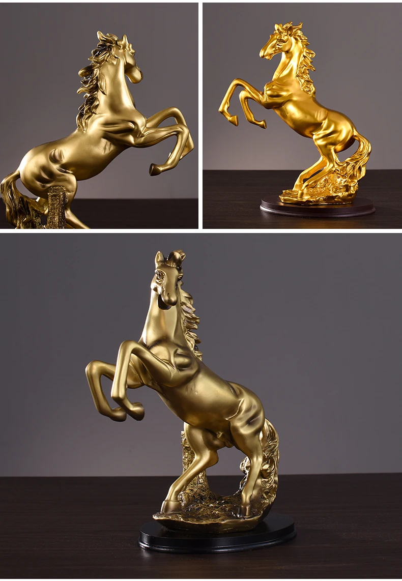 GOOD LUCK HOME OFFICE Company SHOP ROOM TOP COOL Success Money Drawing gold horse decorative FENG SHUI statue | Дом и сад