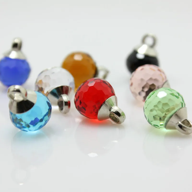 Круглые Хрустальные алмазные пряжки 5 шт. 10 мм цветные прозрачные стеклянные