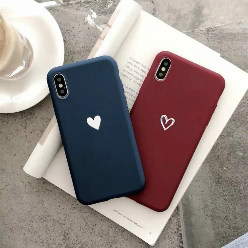 Чехол для телефона с сердечками влюбленных Iphone 8 7 6 6s Plus противоударный темно