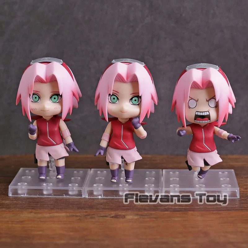 PVC Sakura Anime Figures Haruno Q Version Dolls Toys 3pcs/set
