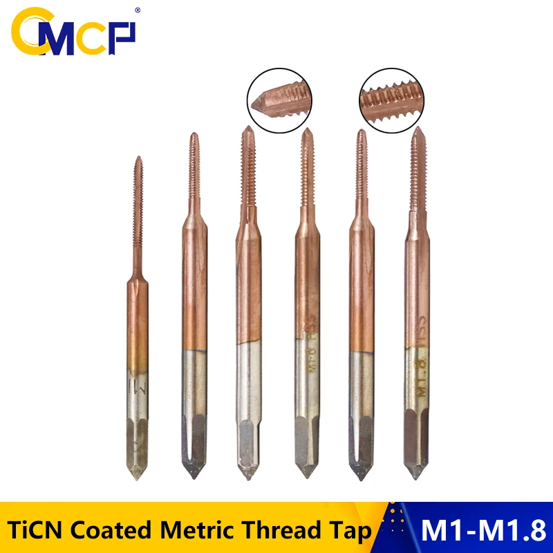 

CMCP Machine Thread Tap TiCN Coated HSS Mini Tap Drill Bit M1 M1.2 M1.4 M1.6 M1.7 M1.8 Straight Flute Metric Machine Screw Taps