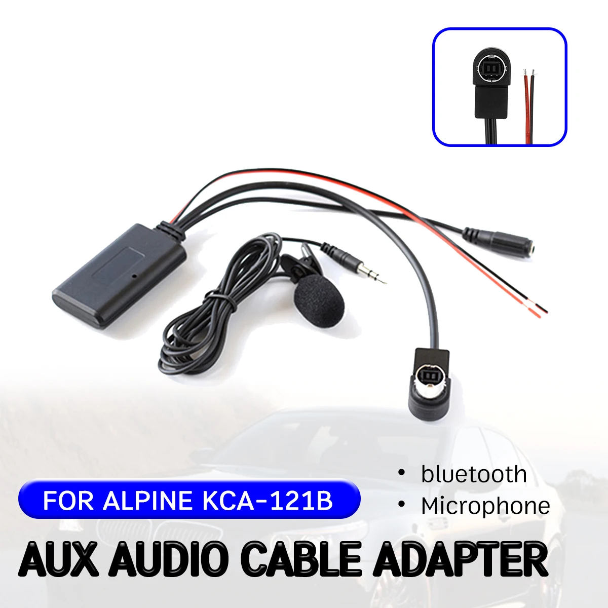 Bluetooth Aux кабель приемника адаптер для ALPINE KCA 121B с микрофоном альпийских