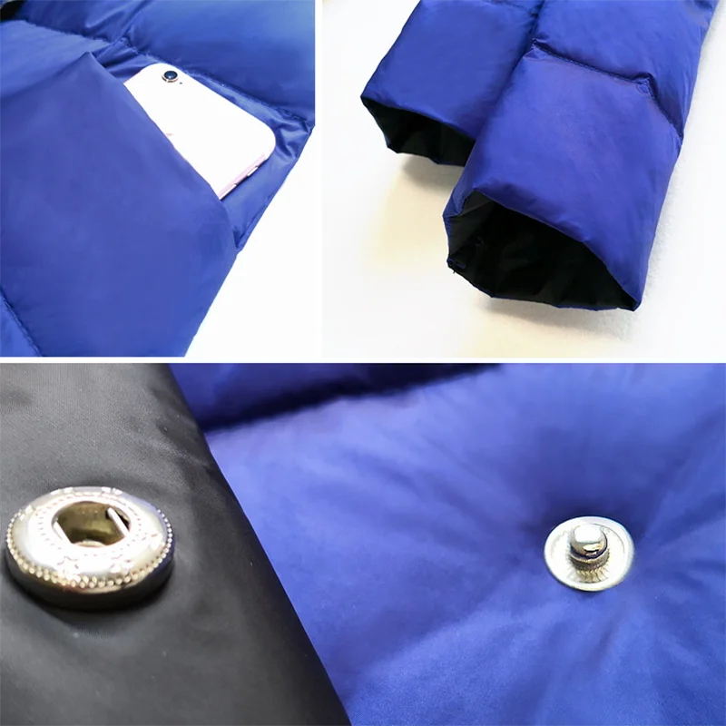 

Plus size Women Double Sided Down Long Jacket Winter Turtleneck White Duck Down Coat Double Breasted Warm Parkas Snow Outwears