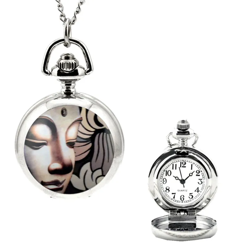 

Gift Vintage Unisex Alloy Not Waterproof Pendant Pocket Watch Buddha Statue Pocket Watch
