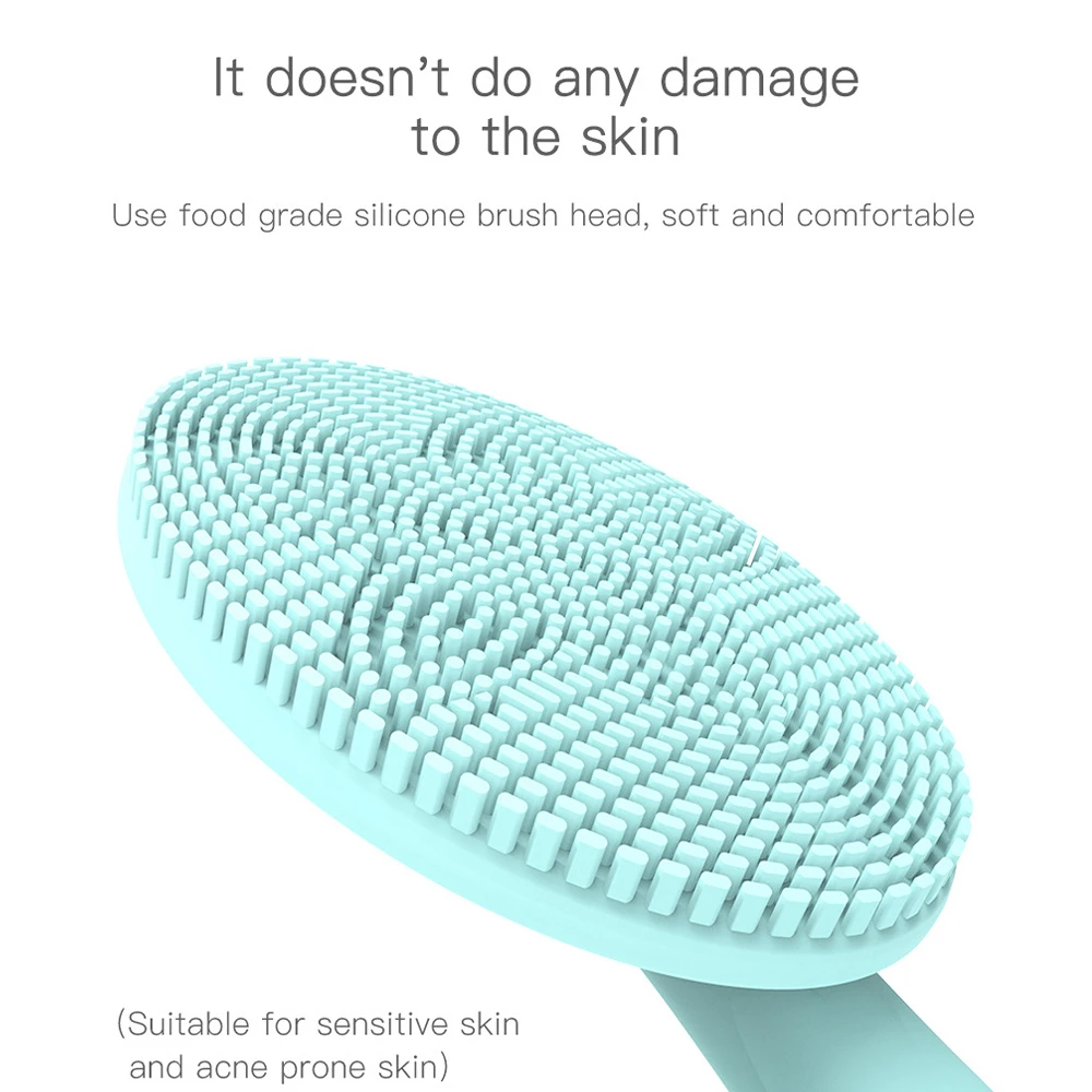 

Hand-held Silicone Electric Facial Cleansing Brush Face Deep Cleansing Pore Skin Care Tool Sonic Cleansing Skin Face Massager