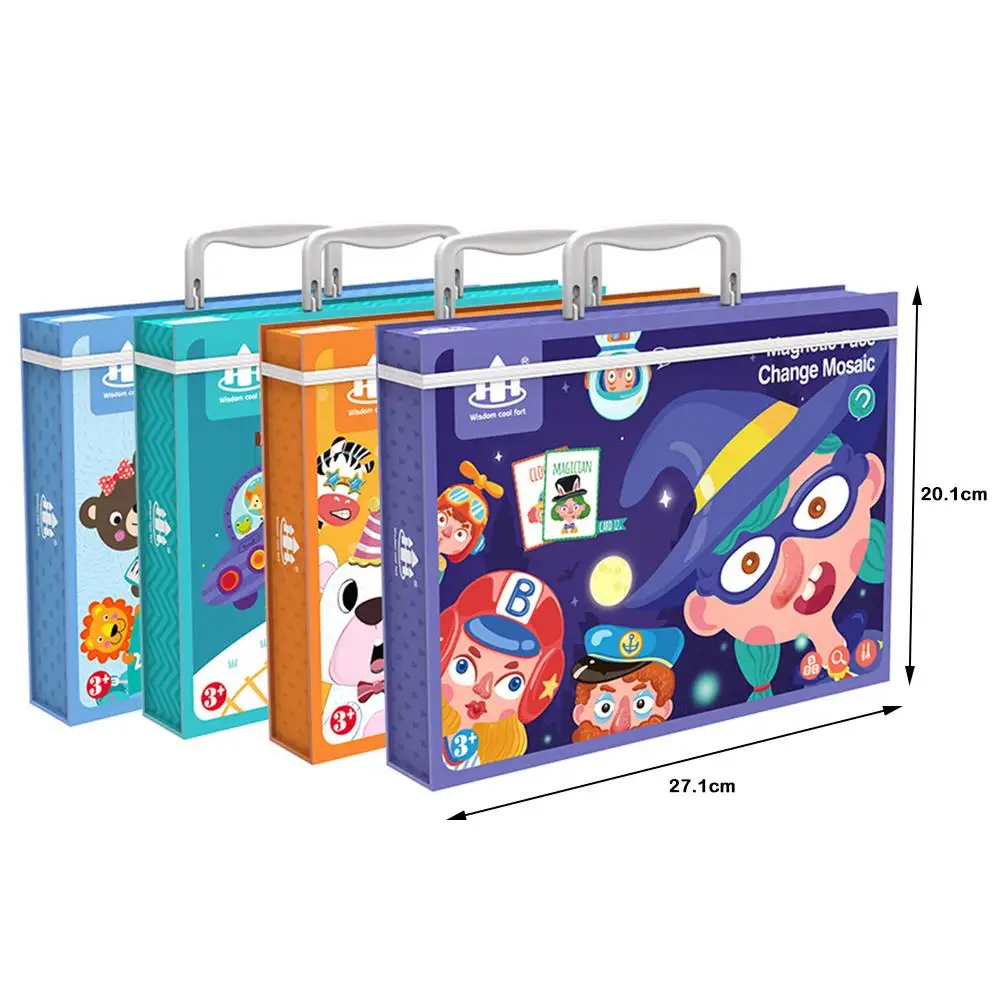 

Wooden Magnetic Puzzle Sticker Drawing Board Educational Montessori Toys
