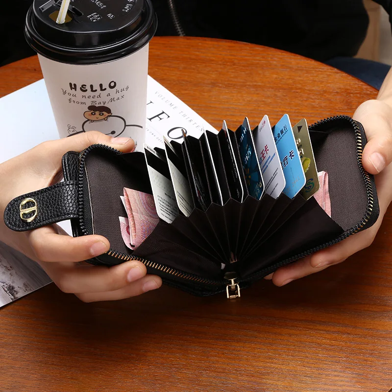 

unisex New Card bag Fashion Business Leather Men Wallet Many card design ID Credit Card Holder Money bag Coin Bag Women's Wallet