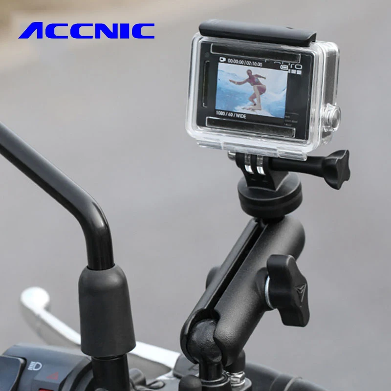 ACCNIC мотоцикл велосипедный руль камера крепление рельса для Gopro Hero SJCAM Yi контур Микро карта держатель камеры для Canon Nikon