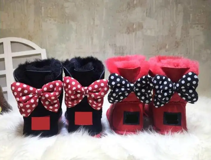 Новые модные классические зимние ботинки с бантом высокого качества в