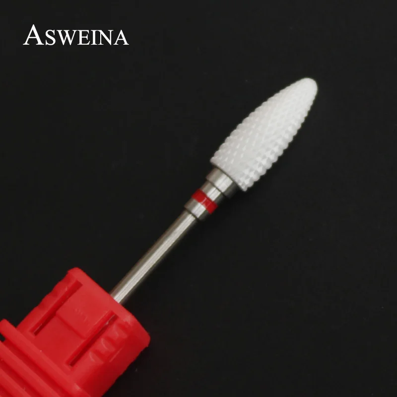 Red ASWEINA, керамический прямой наконечник, для дизайна ногтей, сверло, фреза для ногтей, электрическая дрель, маникюрный станок, устройство, аксессуар - Цвет: Red