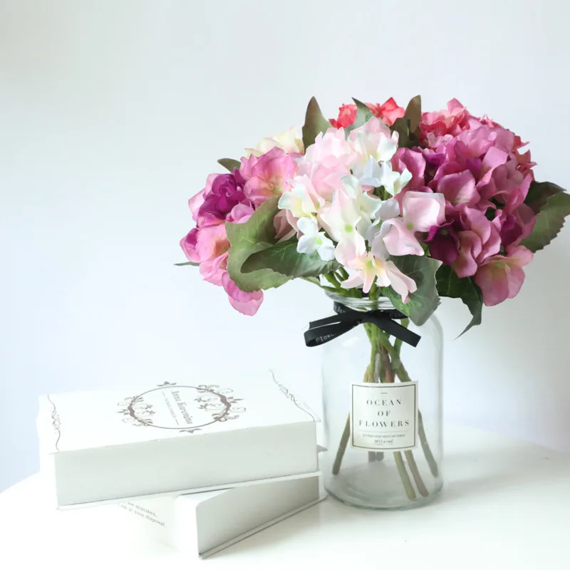 Красота искусственный цветок гортензии помпоном пион Свадебный букет цветы набор сделай сам для дома