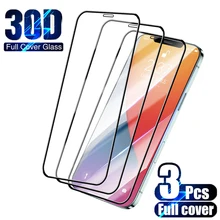 3PCS Full Cover Protective Glass for iPhone 7 8 Plus 6 6S SE 2020 Screen Protector for iPhone 11 12 Pro Max Mini X XS XR Glass
