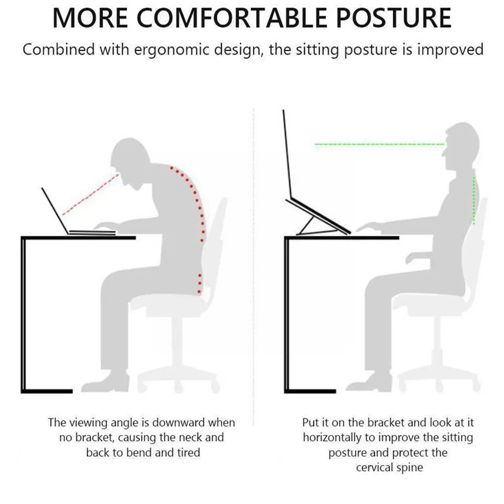 

Notebook Cooling Stand Notebook Folding Stand Aluminum Stand Under For Notebooks Alloy Adjustable 15.6-inch Suitable Comput K8V7