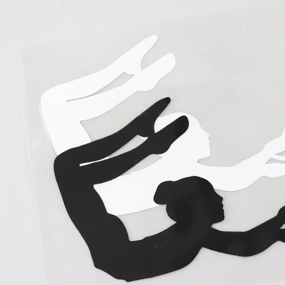 

YJZT 15.4CMX6.5CM Yoga Workout Art Gym Decal Vinyl Car Sticker Black/Silver 8A-0815