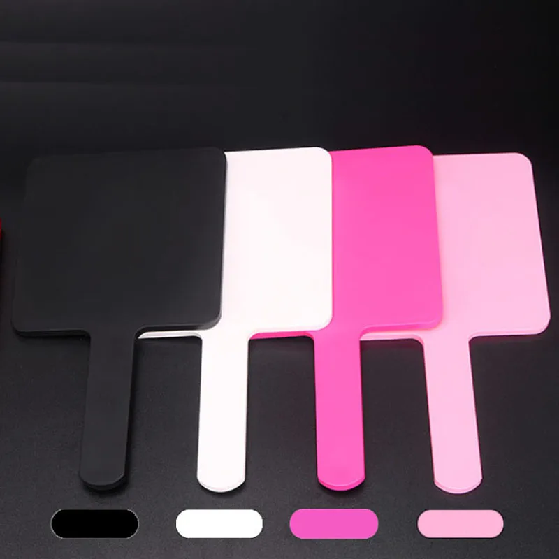 

Print Logo HD Handle Makeup Mirror Hand Hold Beauty Salon Makeup Mirror Dental Portable Retro Cute Mirror Large Small Two Sizes