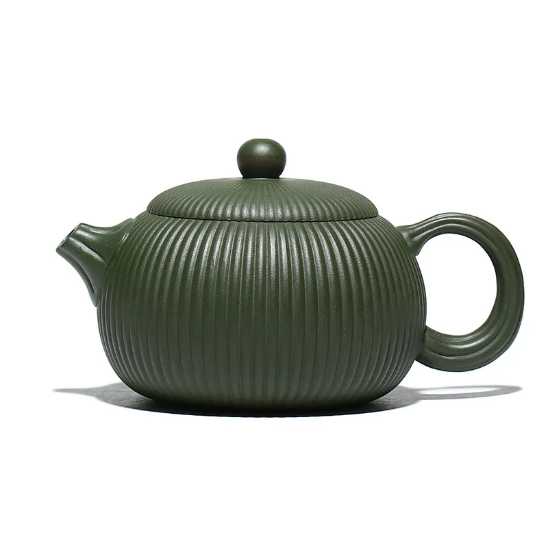 

Purple clay teapot with rib pattern Xishi teapot raw ore green clay Begonia Teapot Tea Set sand goods in the rain