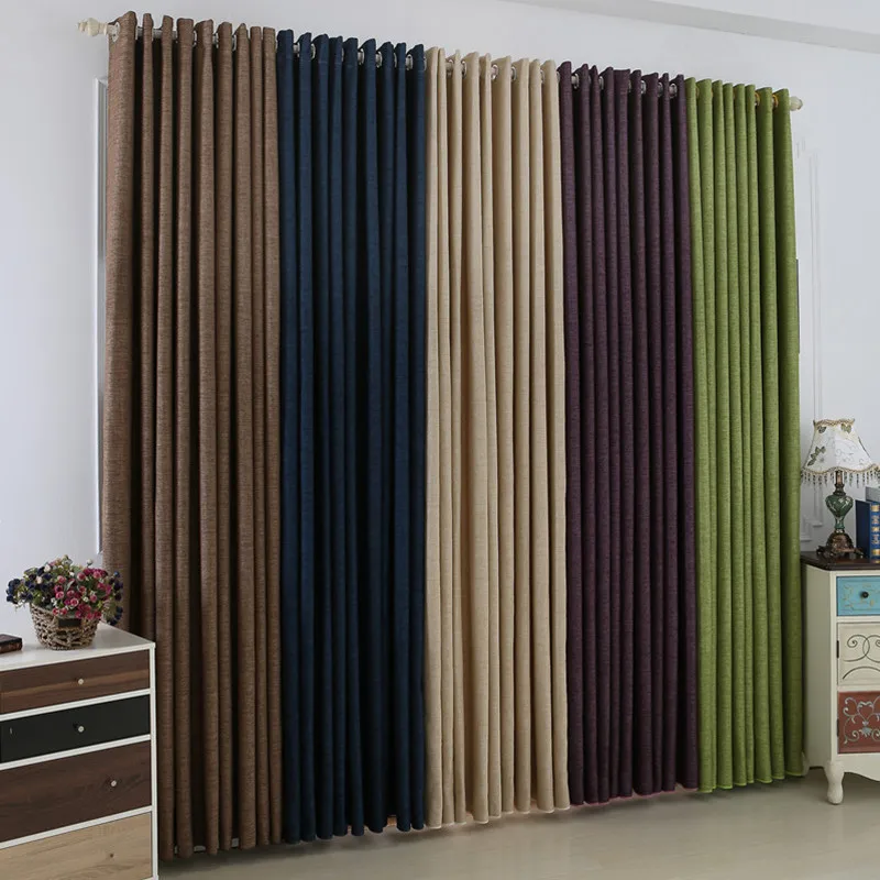 Затемняющие однотонные шторы большого размера оконные занавески из