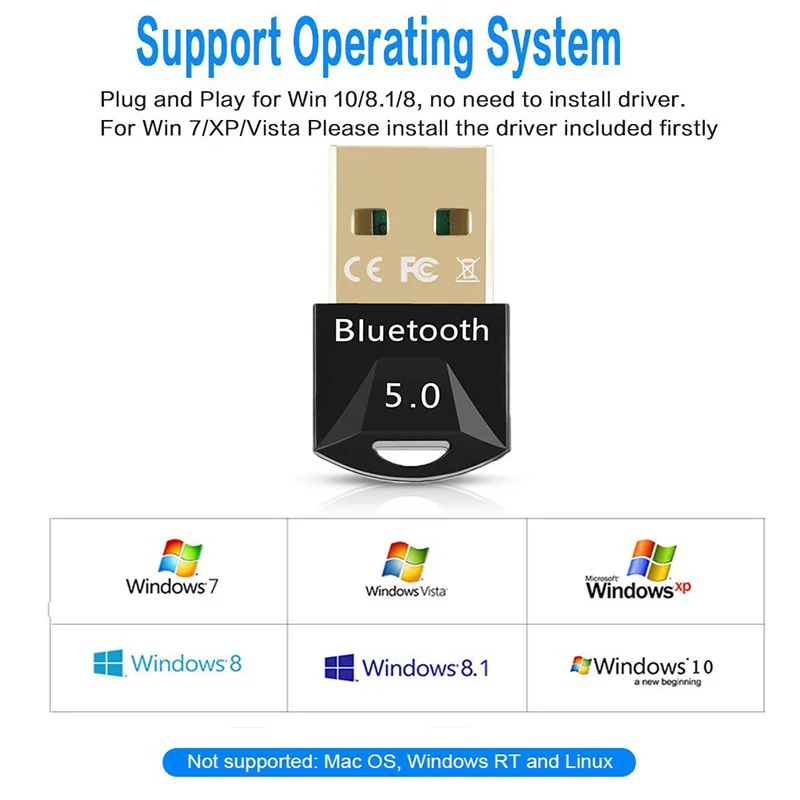 Bluetooth-адаптер Hannord USB мини-ключ Bluetooth 5 0 для настольного компьютера ноутбука