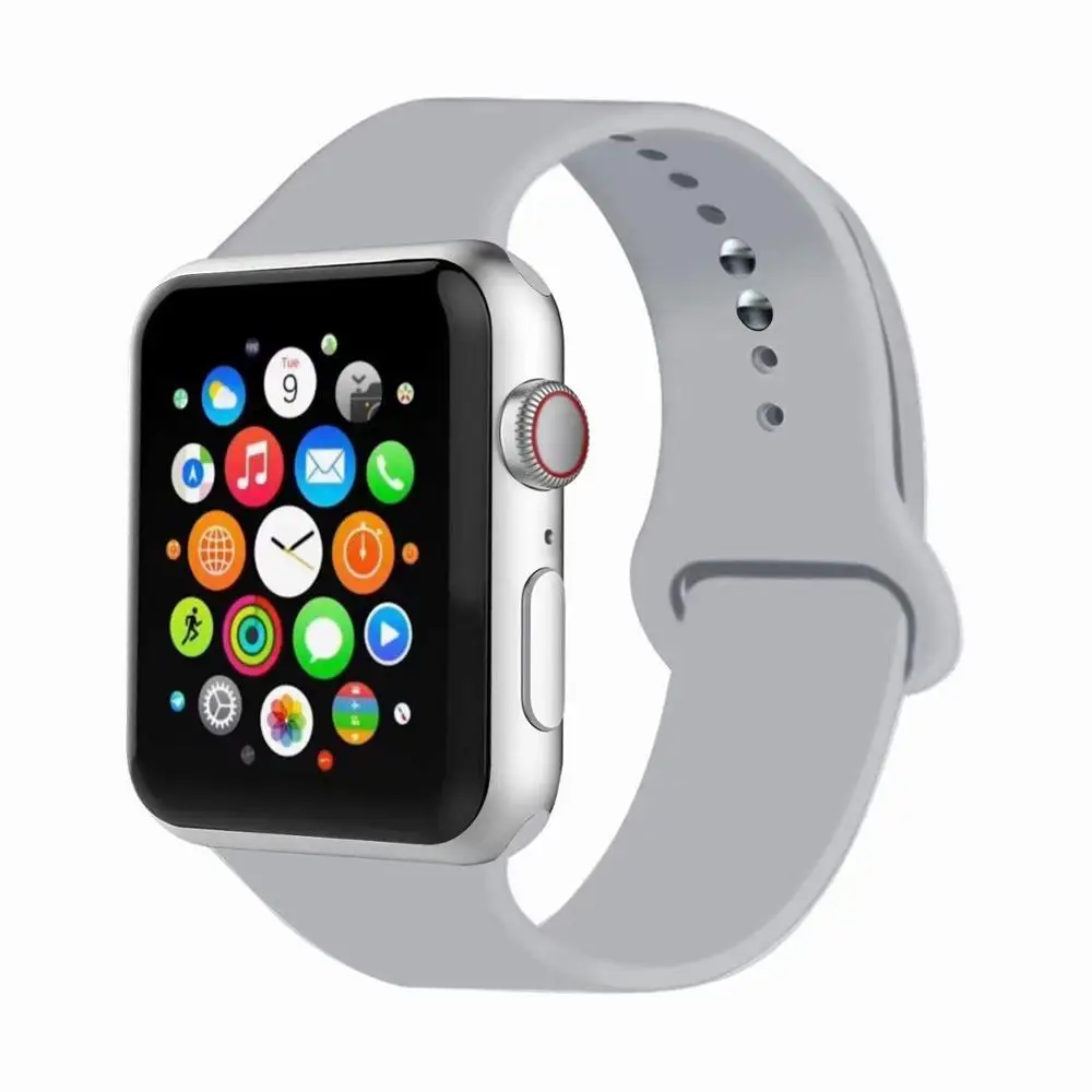 Fog 32 Цвета мягкого силикона замена спортивный ремешок для Apple Watch группа 44 мм 40 мм Series4/3/2 /42 мм 1 38 мм наручные браслет ремень - Цвет ремешка: Fog