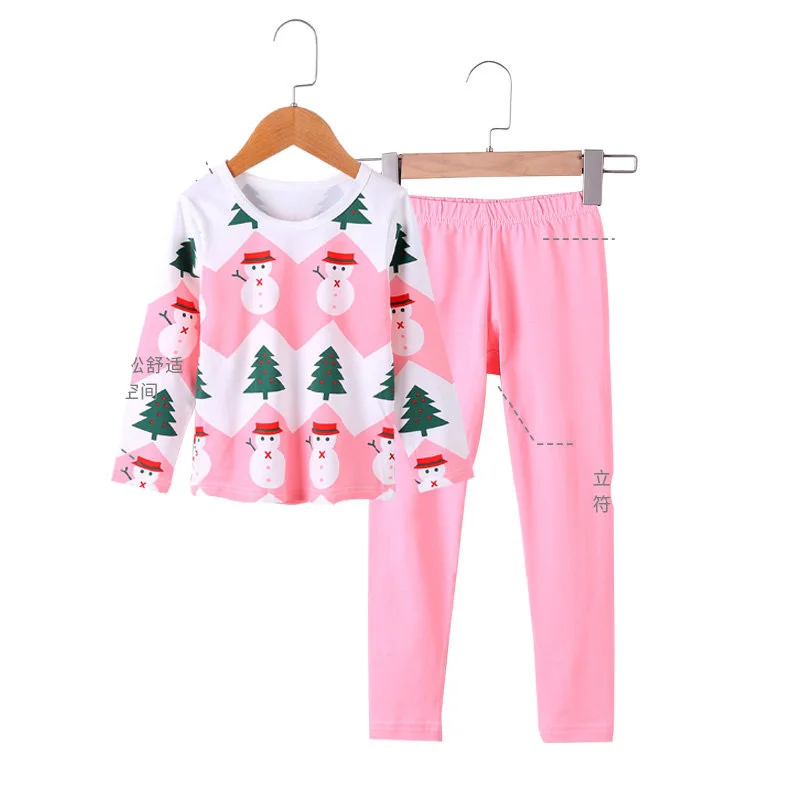Photo Color Cute Snowman Matching Family Christmas Pajamas Children Korean Cotton Mother Daughter Outfit Pants Matching Christmas Pajama Set - Цвет: Photo Color