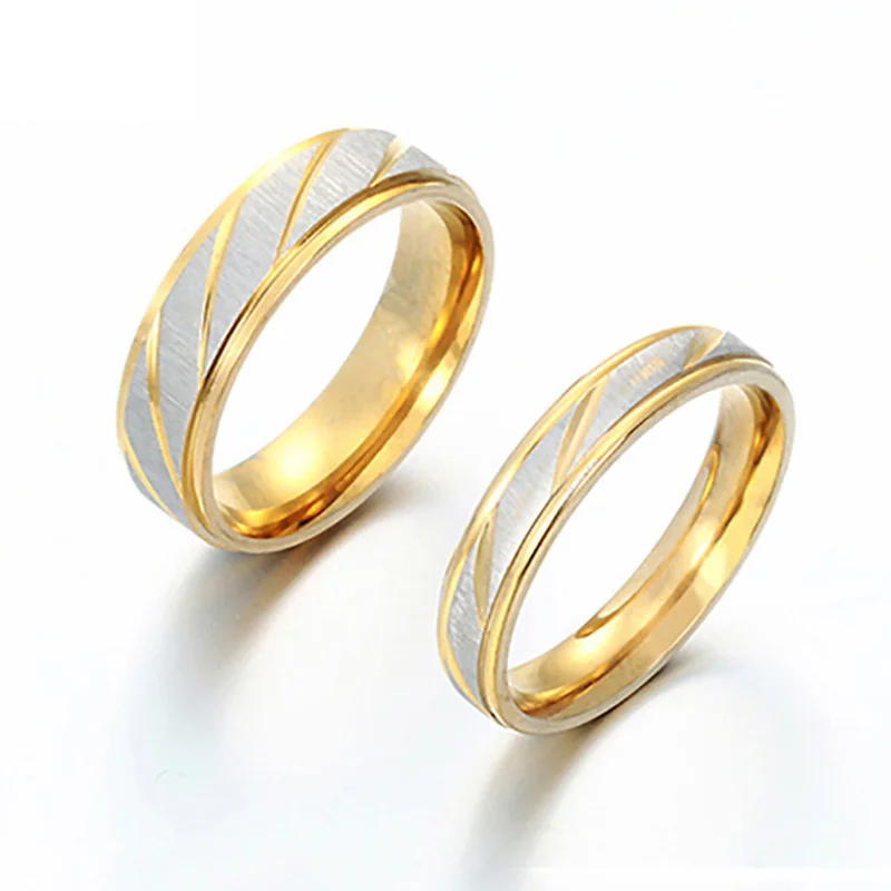 

Stainless Steel Couple Ring for Women Men Geometric Matte Gold Rings Hip Hop Jewelry Party Accessories Valentine Days Lover Gift