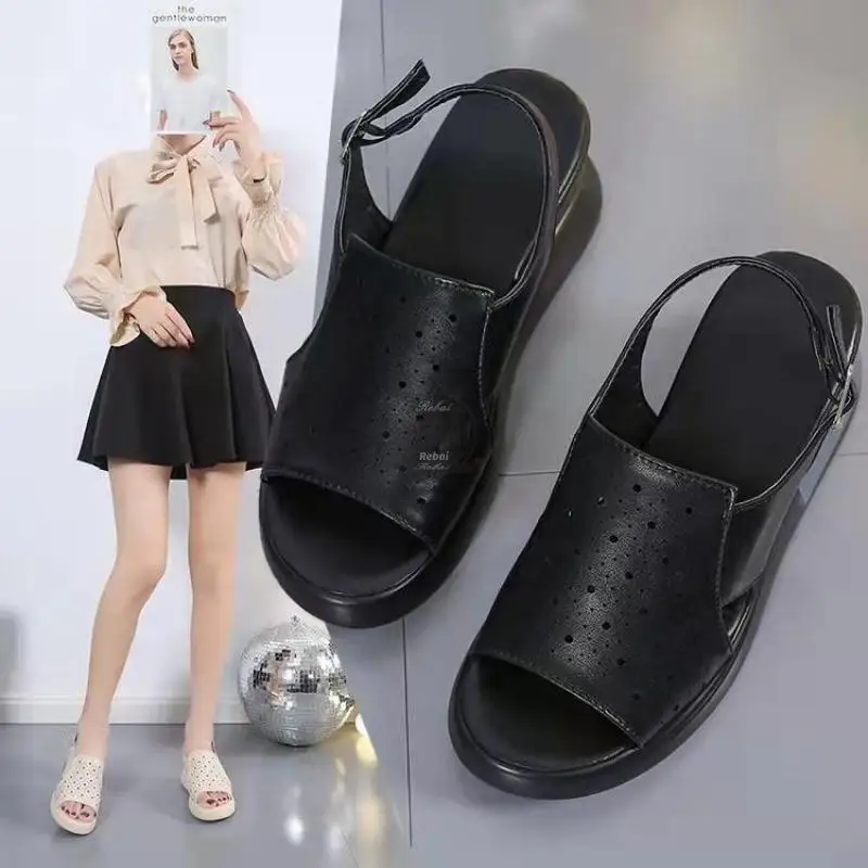 Fashion Peep Toe Black Women'S Summer Dress Sandals Female Beige Heel Sandal Ladies Platform Elegant  2021 Woman Shoes
