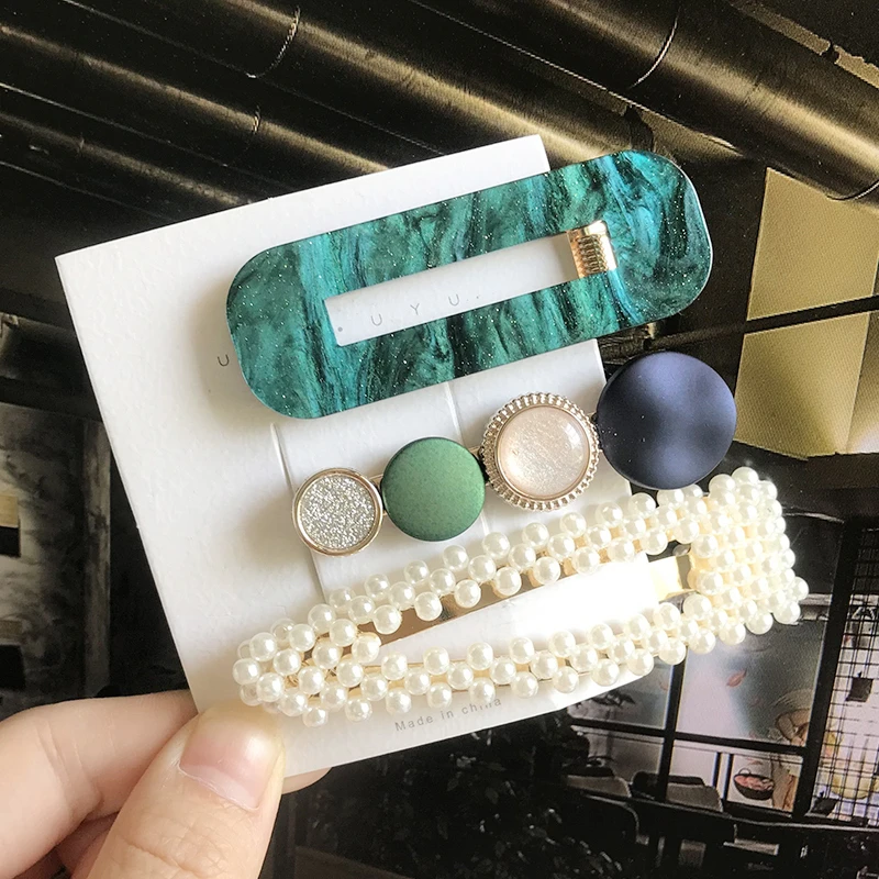 Женская заколка для волос в Корейском стиле жемчужная с кристаллами аксессуар