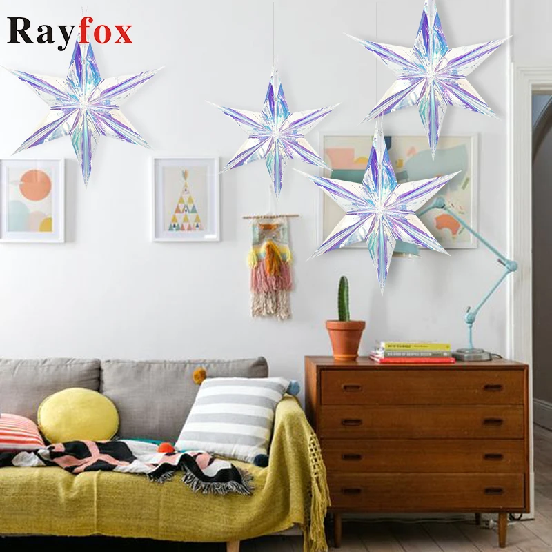 1 шт. Замороженные вечерние Рождественское украшение Снежинка/звезда кулон полые