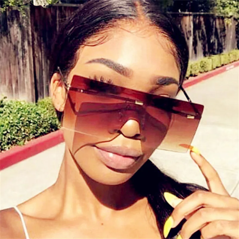 Очки солнцезащитные женские без оправы Модные Винтажные Роскошные брендовые