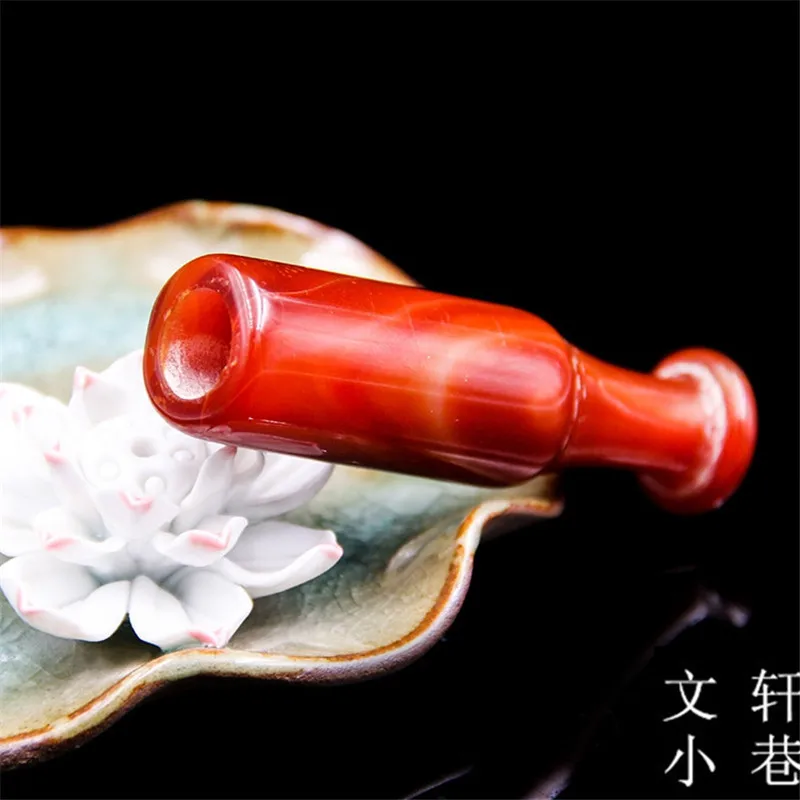 Китай ручной натуральный красный резной Агат агата из мундштук | Дом и сад