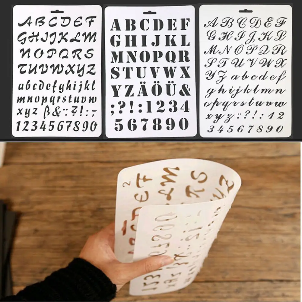 

alphabet ABC Number Layering Stencils Sticker Painting Scrapbooking Paper Card Template Decoration