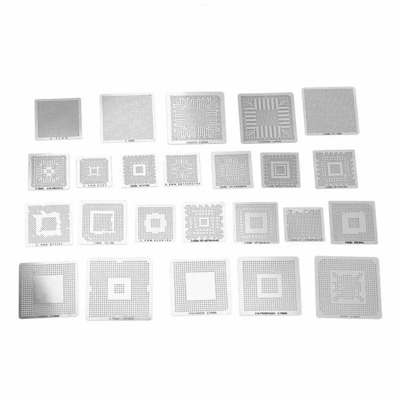 

Stainless Steel BGA Templates Silver Solder Balls Set Reballing Rework