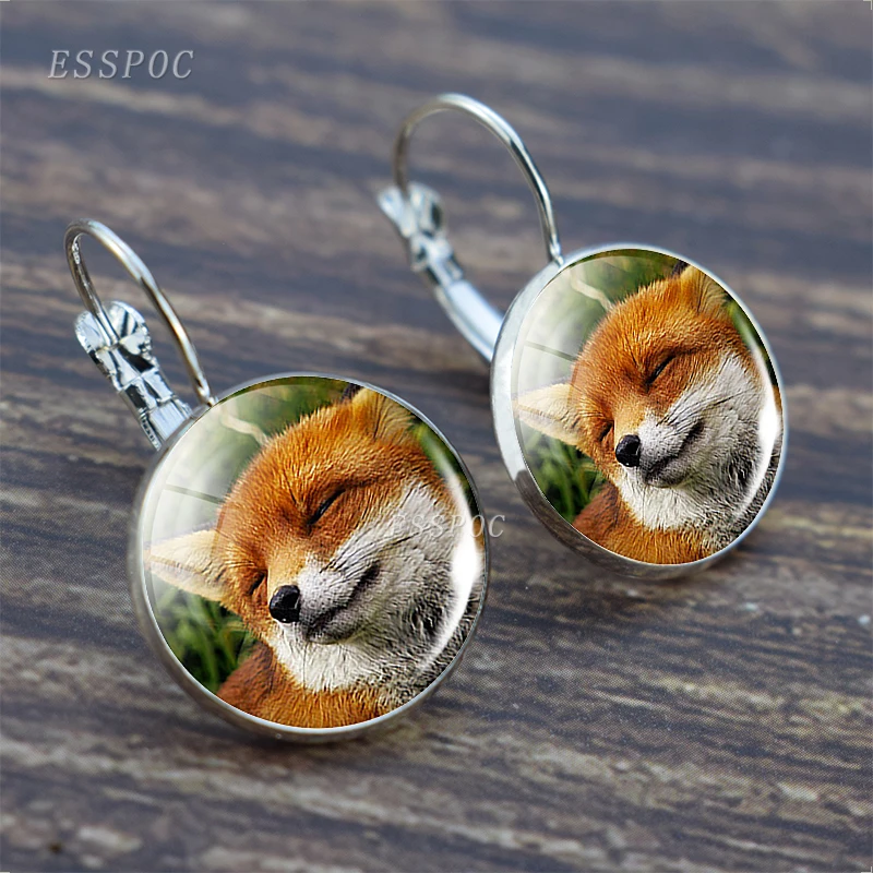 Серьги с крючком в виде Красной лисы серьги дикой природы пряжка животных