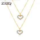 ZYZQ золотистый цвет кристалл сердце кулон свадебное ожерелье блестящее Стразы хорошее качество женские модные ювелирные изделия