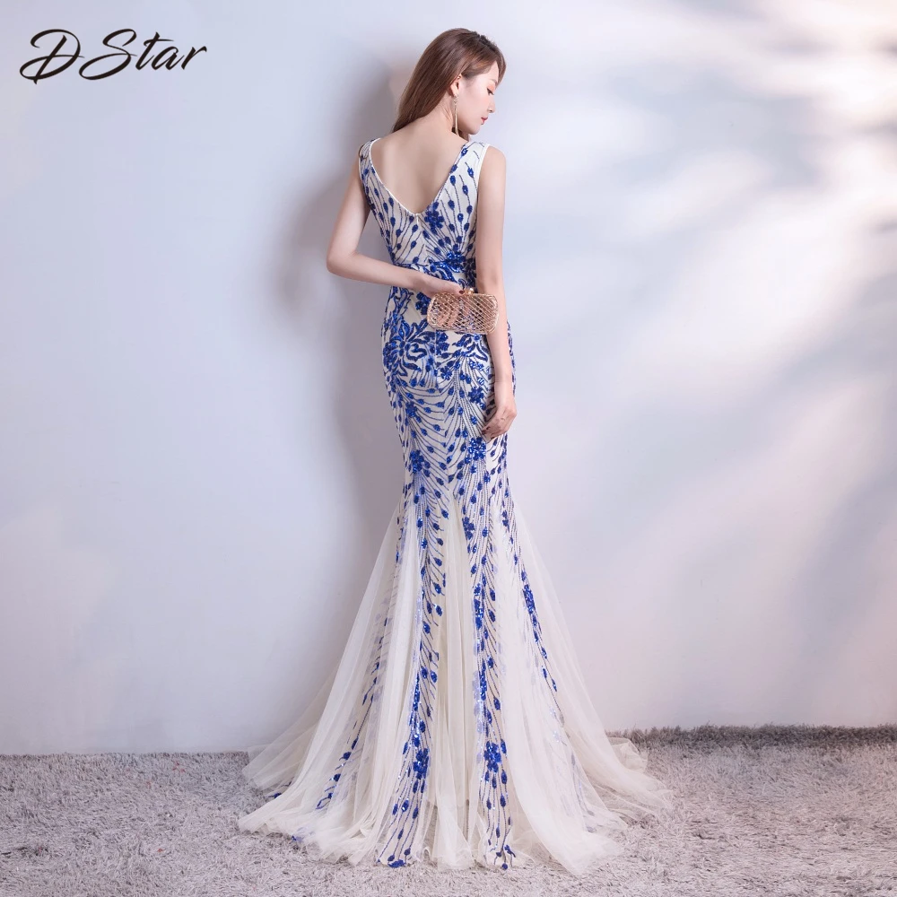 Новое Элегантное платье русалки с блестками vestido de festa сексуальное открытой