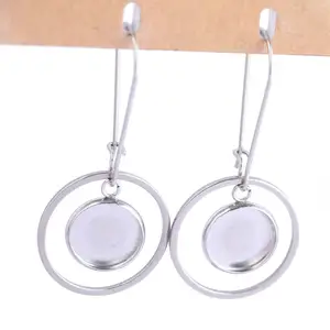 Onwear 10 шт. серьги из нержавеющей стали базовые заготовки 10 мм Диаметр Кабошон Установка лотки Diy обрамления для изготовление сережек