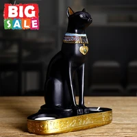 egyptian cat statue decoration retro cat goddess resin candle holder home garden decoration wedding birthday gifts for girls