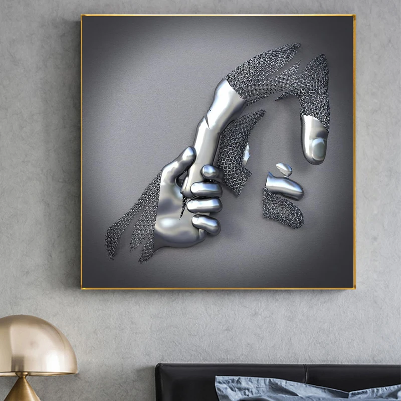 

Abstract Artwork Hand In Hand Picture On Canvas Painting Wall Art Artistic Fist Posters And Prints Modern Home Decor Cuadros