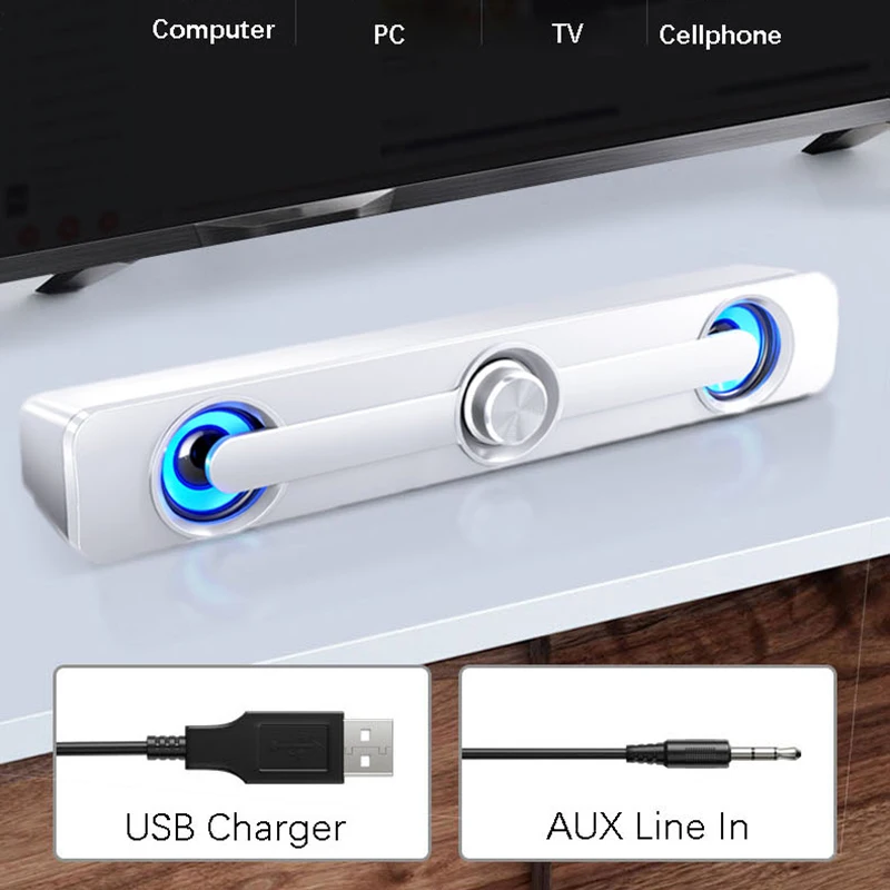 USB Проводная мощная компьютерная Колонка 2020 бар стерео сабвуфер бас динамик