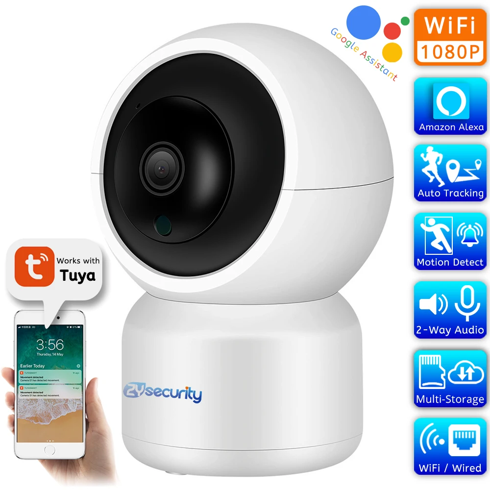

Tuya IP Camera Works With Alexa and Google Home 1080P Home Security Wireless Auto Tracking WiFi Surveillance Camera SmartLife