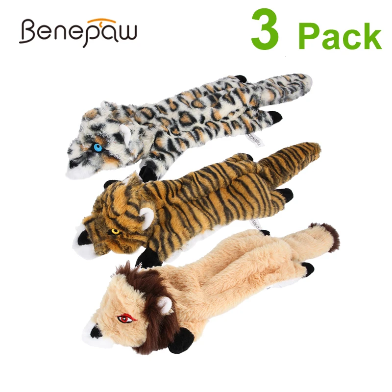 Качественные плюшевые игрушки для собак Benepaw в 3 упаковках прочные без наполнения