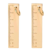 2pc 6cm small copper ruler 3mm thickened brass metal ruler copper key pendant number plate drafting supplies mini rulers