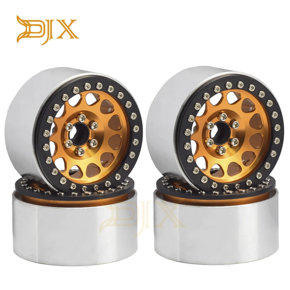 DJX 4 шт. алюминиевый сплав 2 &quotBeadlock Колесные диски для 1/10 RC Рок Гусеничный осевой