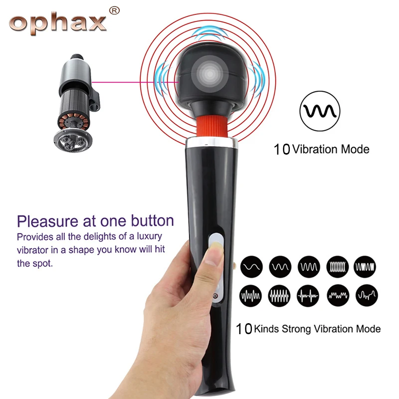 OPHAX Электрический Волшебная палочка 10 скоростей удобный полный массаж тела