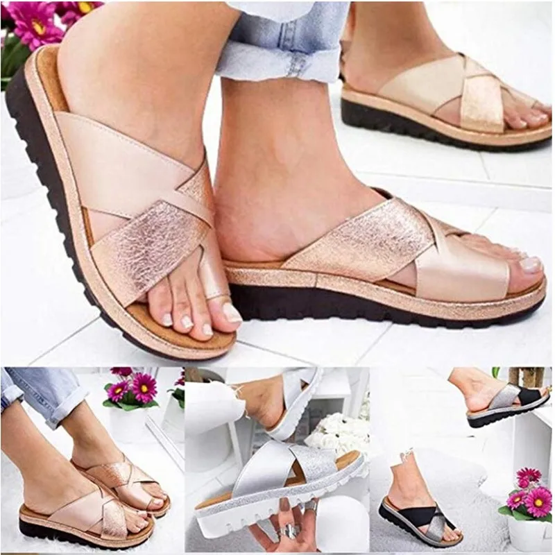 Summer Women Slippers British Big Size Beach Shoes Breathable Ladies Flip Flops Female Shoes Wedges Lightweight Slides 35-43