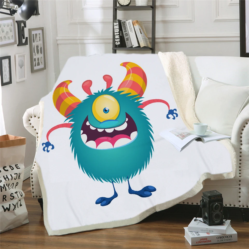 Мультяшный динозавр Шерпа флис микрофибра маленький монстр для детей Плюшевые