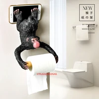 european style bathroom monkey tissue holder roll holder toilet paper holder resin waterproof paper holder bathroom accessories