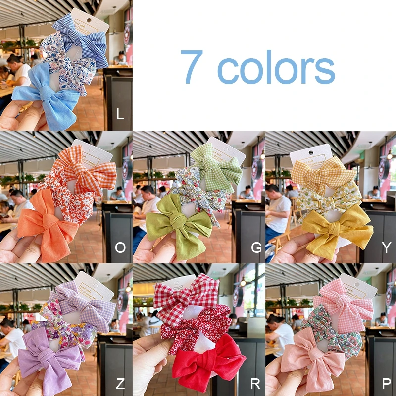 

3PCS/SET Hair Clips Set Baby Cotton Bow Flower Hairpins Barrettes Hairclips Girls Headdress Kids Gift New